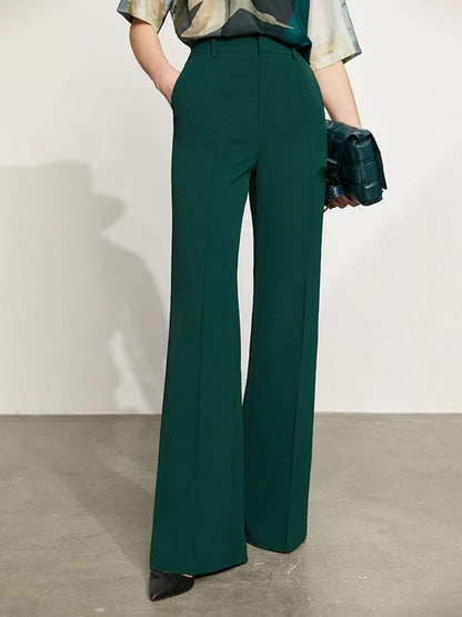Women’s Wide Leg Chiffon Pants – High Waist Loose Office Trousers