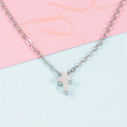 Gold Cross Necklace for Women – Stainless Steel Jesus Pendant