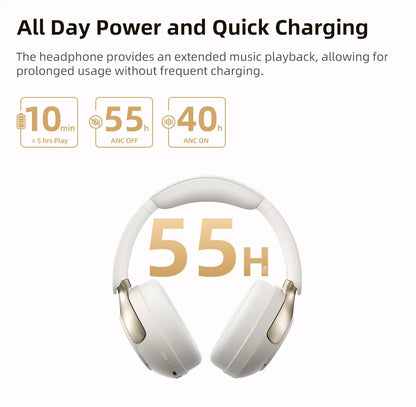 Wireless ANC Headphones – 50dB Noise Canceling, Bluetooth 5.4