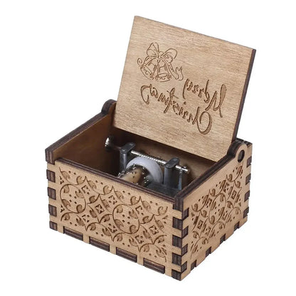 Wooden Hand Crank Music Box