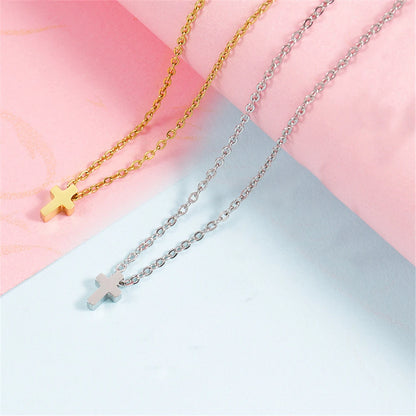 Gold Cross Necklace for Women – Stainless Steel Jesus Pendant