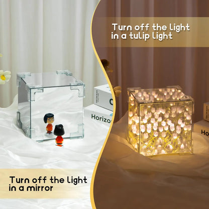 DIY Tulip LED Night Light | Magic Cube Mirror Lamp 2-in-1