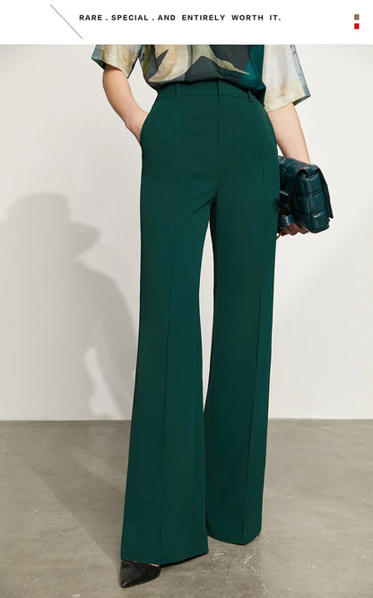 Women’s Wide Leg Chiffon Pants – High Waist Loose Office Trousers