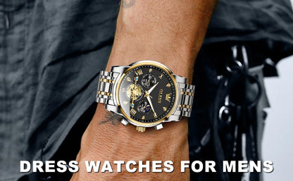 Cartmela 2856 Men’s Quartz Watch – Skeleton Flywheel Chronograph
