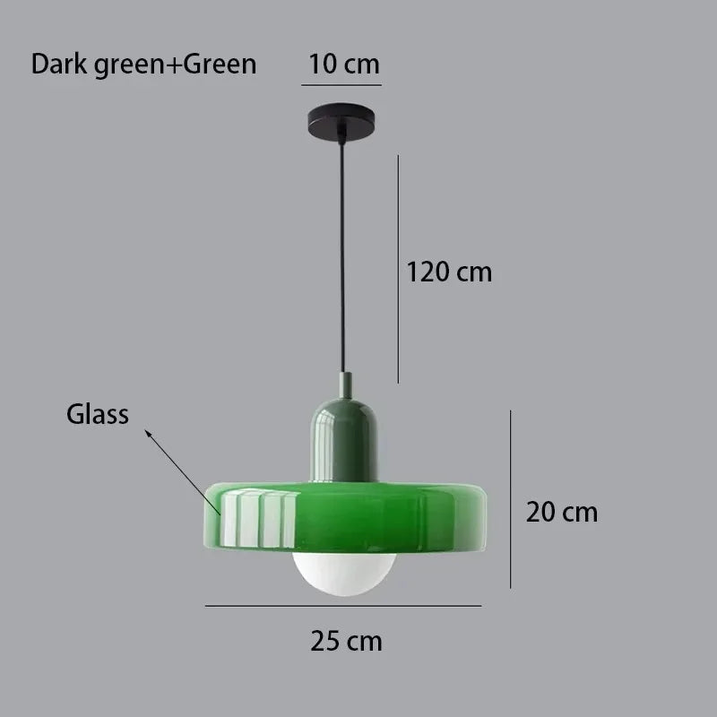 Nordic Retro Glass Pendant Lamp – E27 LED Indoor Chandelier