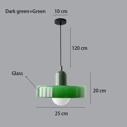 Nordic Retro Glass Pendant Lamp – E27 LED Indoor Chandelier