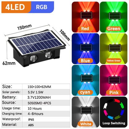 Solar LED Outdoor Wall Light – Waterproof Up & Down Lamp