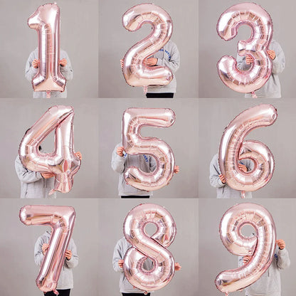 32" Foil Number Balloons 0–9 – Birthday & Party Decorations