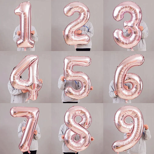 32" Foil Number Balloons 0–9 – Birthday & Party Decorations