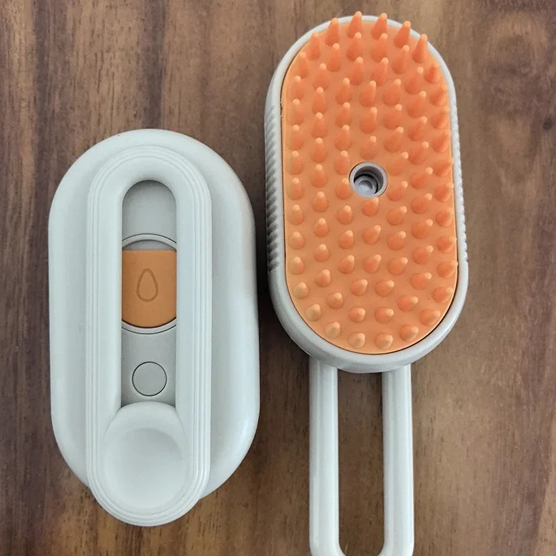 3-in-1 Pet Steam Brush for Cats & Dogs – Hair Removal, Massage & Grooming Tool