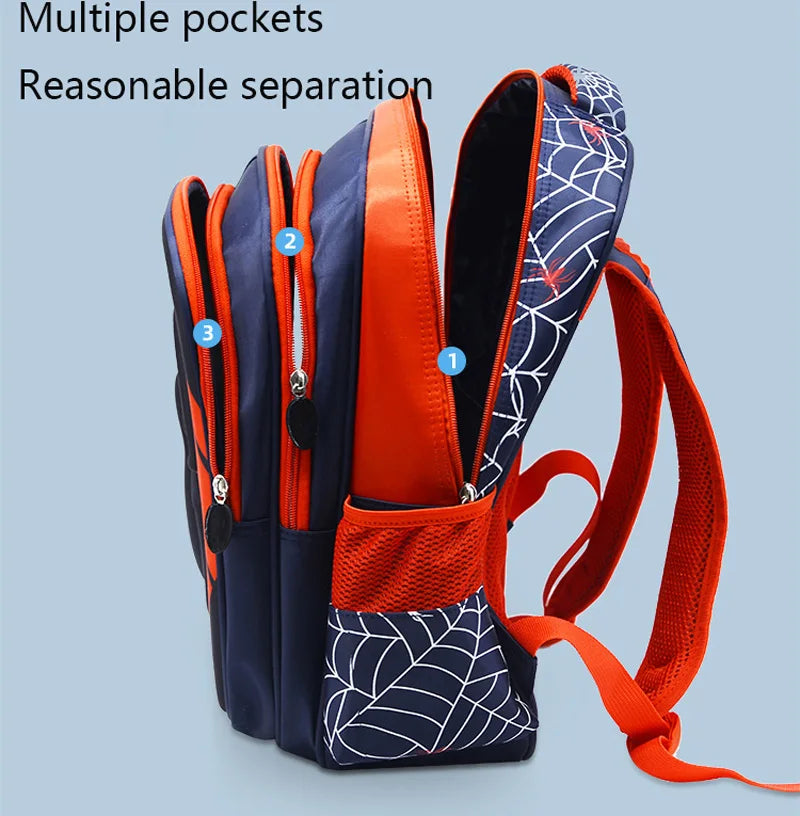 Cartmela Spider Backpack & Pencil Case Set | Waterproof Cartoon School Bag for Boys