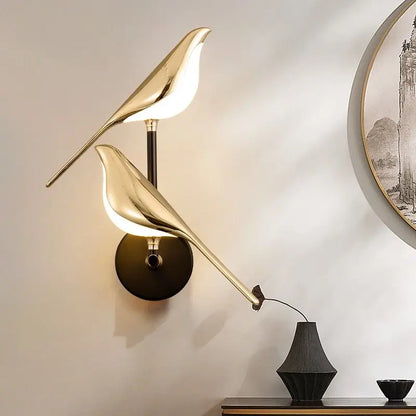 Magpie Bird LED Wall Lamp – 360° Rotating Bedside Light