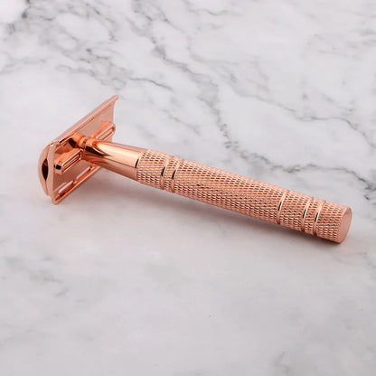 Men’s Manual Shaving Razor with Holder & 5 Double-Edge Blades