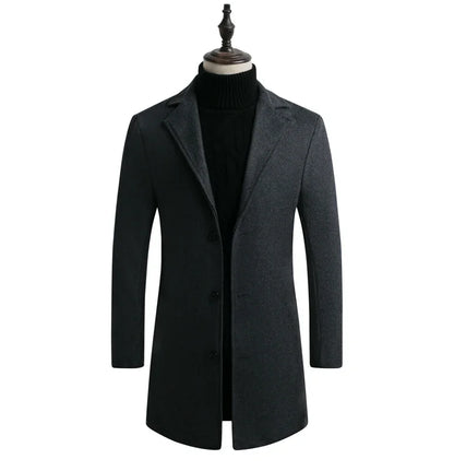 Cartmela 2024 Wool-Blend Long Coat for Men