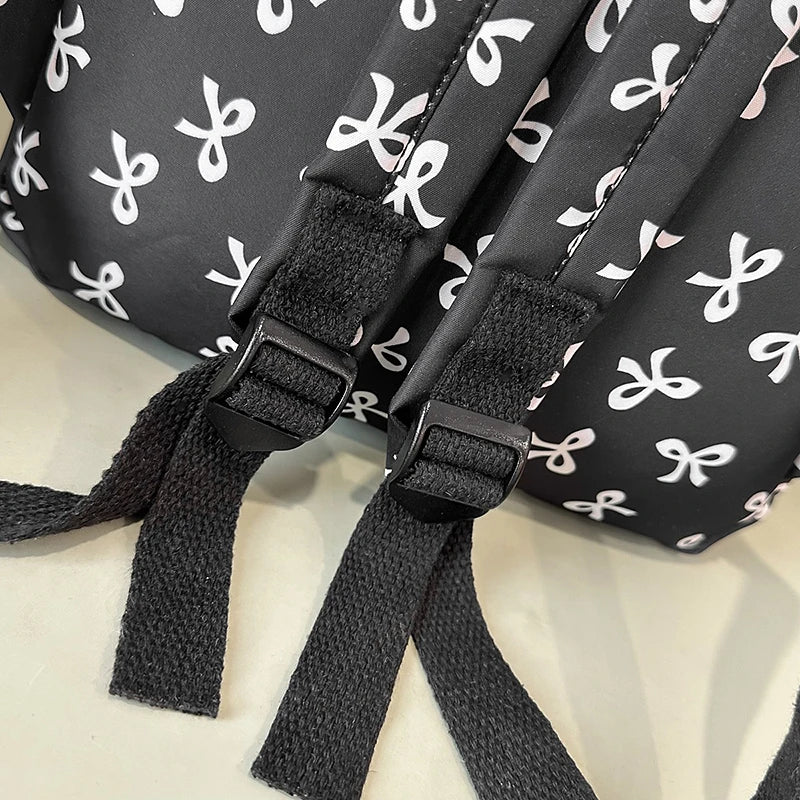 Waterproof Nylon Backpack for Women – Simple Solid Color Travel Bag