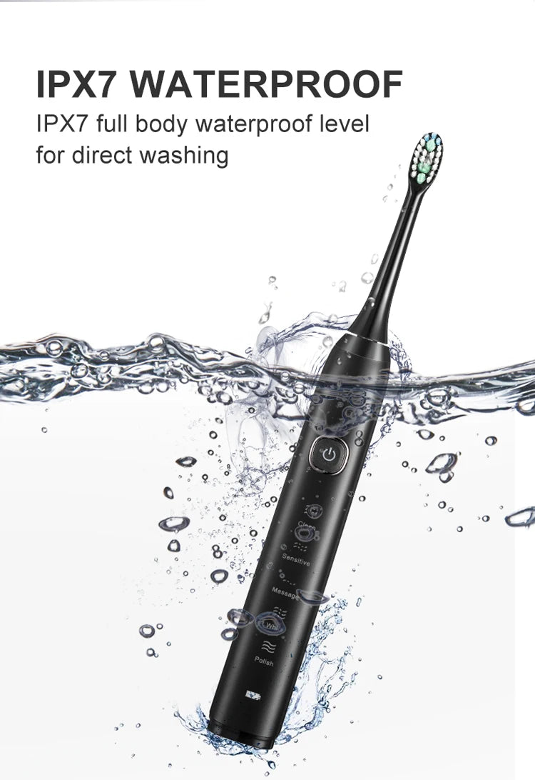 Electric Toothbrush – Rechargeable, 8 Heads, Whitening