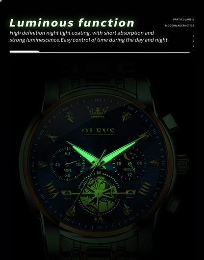 Cartmela 2856 Men’s Quartz Watch – Skeleton Flywheel Chronograph