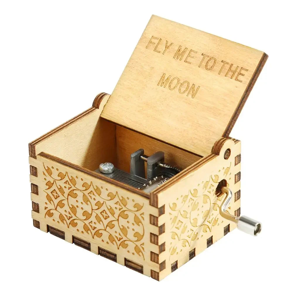 Wooden Hand Crank Music Box