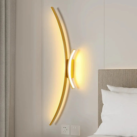 Cartmela Nordic Black & Gold LED Wall Lamp