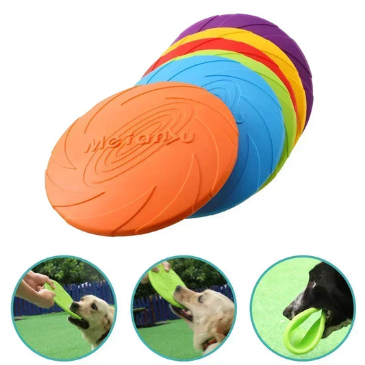 Multicolor Dog Frisbee Toy – Silicone Flying Disc for Fun & Training