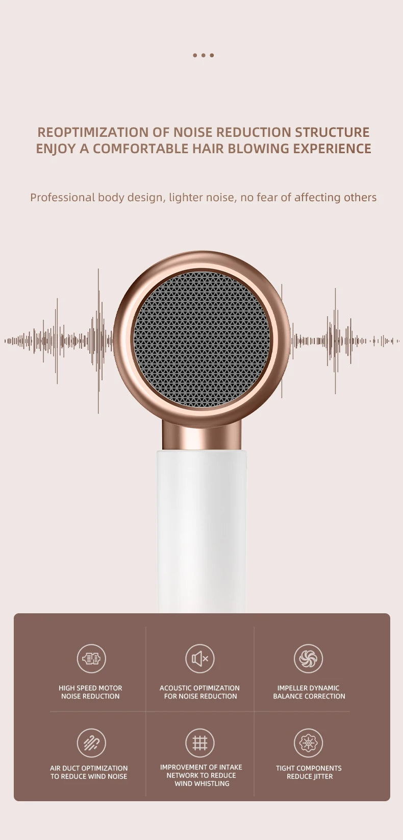 High-Speed Quiet Hair Dryer with Constant Temp & Fast Drying