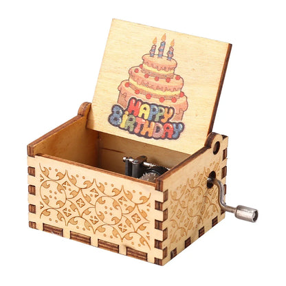 Wooden Hand Crank Music Box