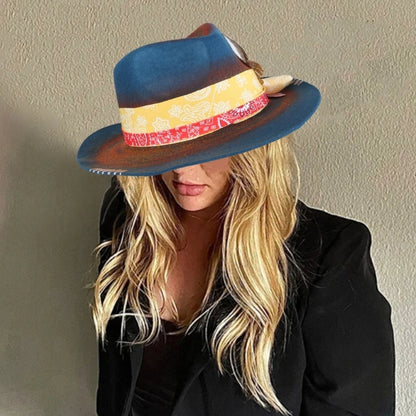 Wool Homburg Panama Hat – Unisex Western Photo Prop Headwear