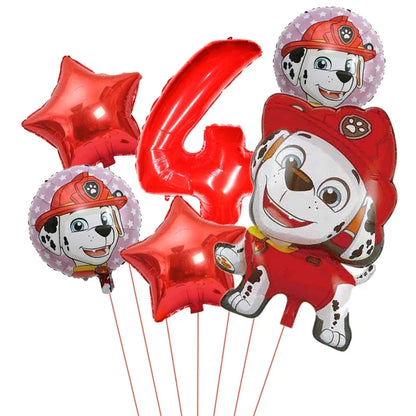 6pcs Paw Patrol Foil Balloons – Kids Birthday Party Decorations