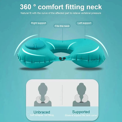 Inflatable U-Shaped Travel Pillow – Neck Support for Travel Comfort