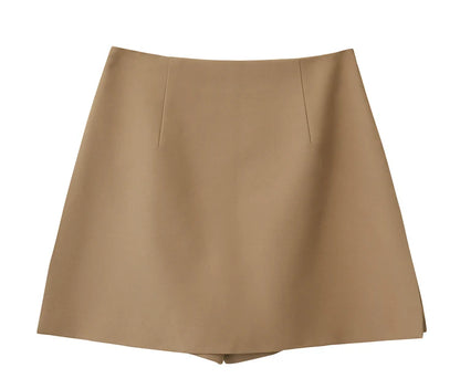 Women’s High Waist A-Line Shorts Skirt – Casual Autumn Fashion