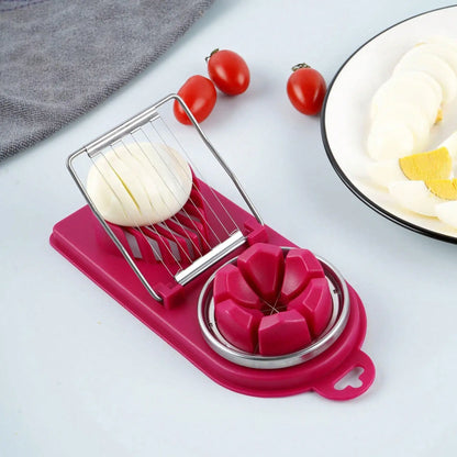 2-in-1 Stainless Steel Egg Cutter - Multifunctional Kitchen Tool