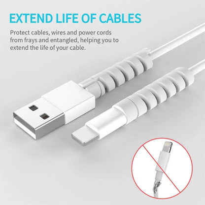 Charging Cable Protector – Cord Organizer, Holder & Winder Clip Set