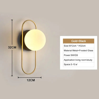 Interior LED Wall Lamp with G9 Bulb – Black & Gold Wall Sconce