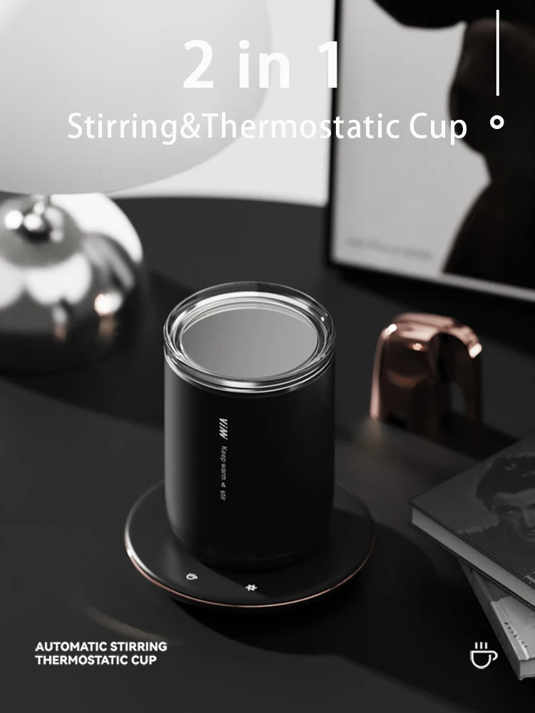 2-in-1 Magnetic Stirring Mug – USB Coffee Warmer & Mixing Cup