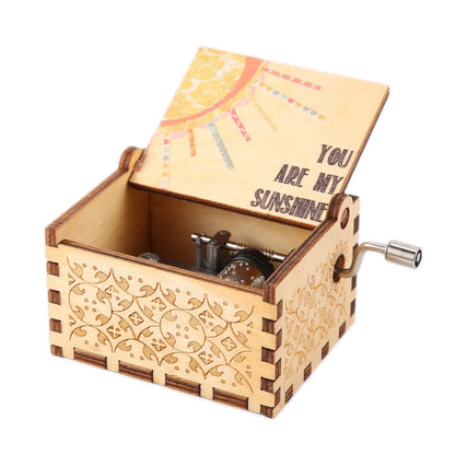 Wooden Hand Crank Music Box