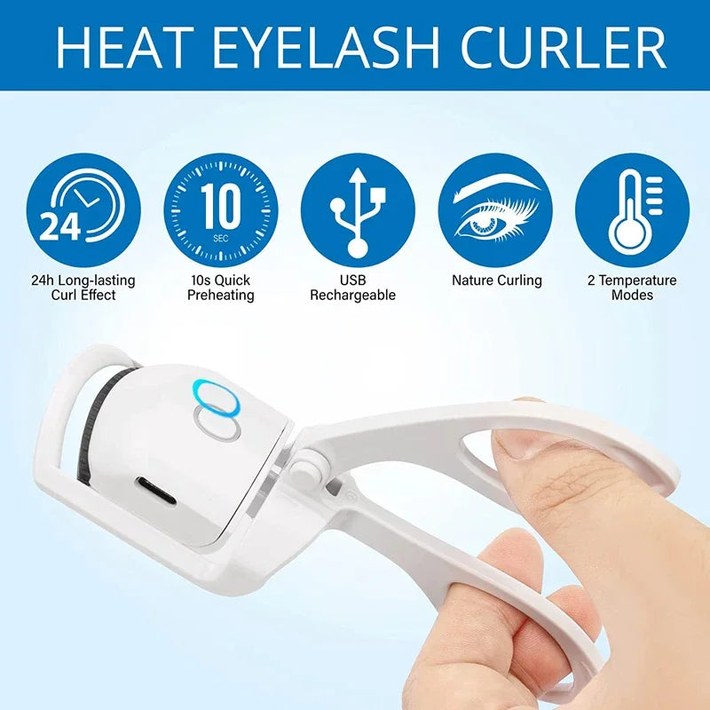 USB Heated Eyelash Curler – Quick Heat with 2 Temp Settings