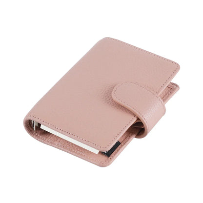 A8 / M5 Mini Rings Planner – Pebbled Grain Cowhide Leather Organizer
