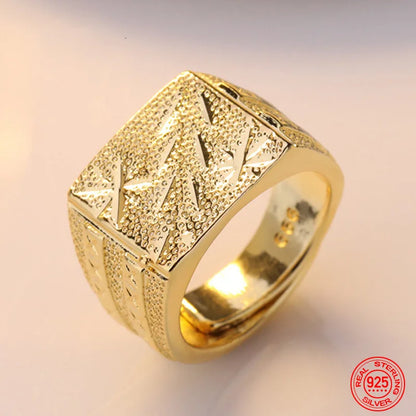 Adjustable 24K Gold Ring – Unisex Engagement & Wedding Jewelry