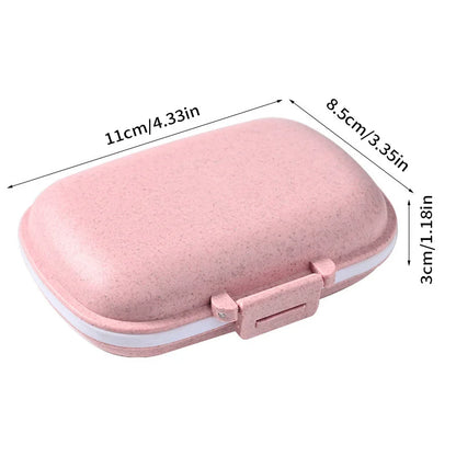 8-Grid Pill Organizer Box – Travel Medicine Storage with Seal Ring