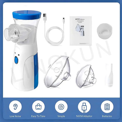 Portable Nebulizer for Asthma–Handheld Mesh Atomizer for Kids & Adults