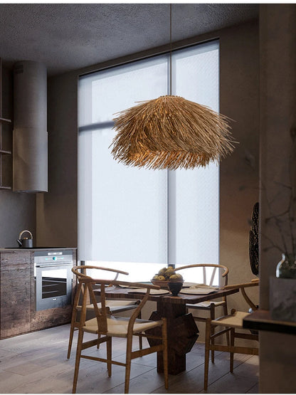 Retro Hand-Woven Rattan LED Chandeliers – Pendant Lights 40–80cm