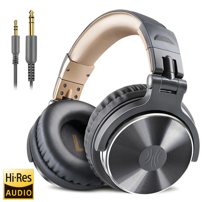 Professional Wired DJ Headphones – Over Ear with Mic & Hi-Res Audio