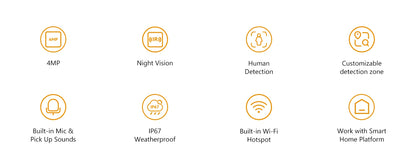 4MP Outdoor WiFi Bullet Camera – Weatherproof & AI Detection