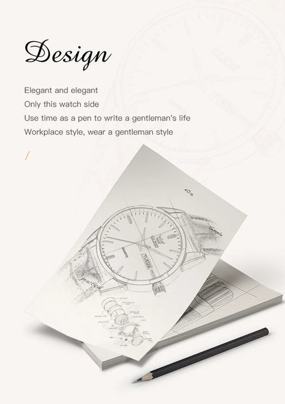 Classic Men's Quartz Watch – Waterproof Leather Strap Timepiece