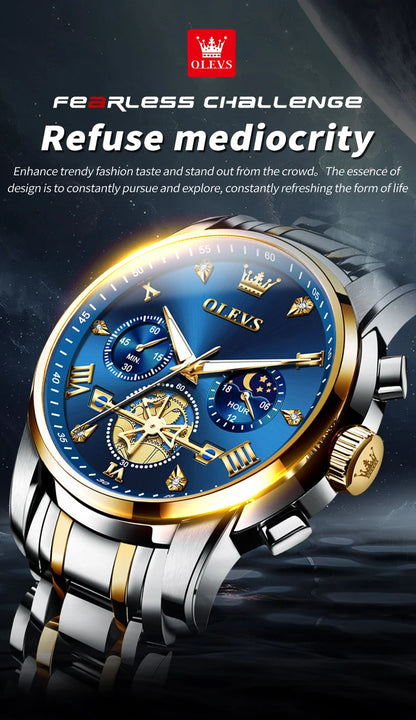 Cartmela 2856 Men’s Quartz Watch – Skeleton Flywheel Chronograph