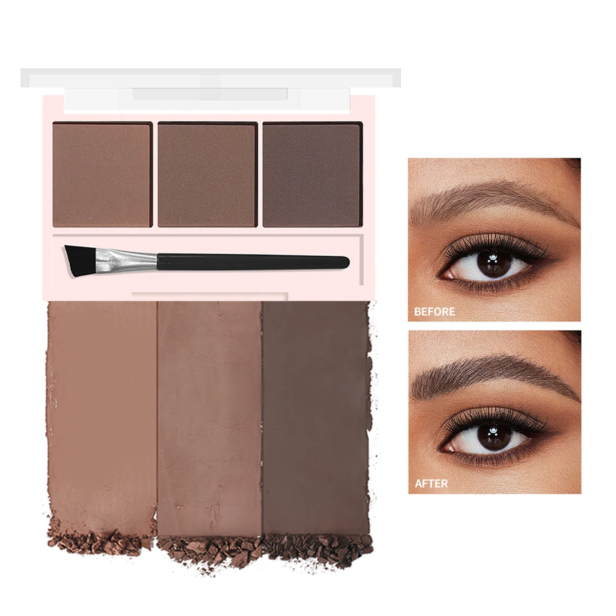 3-Color Eyebrow Powder – Waterproof, Long-Lasting & Natural Finish