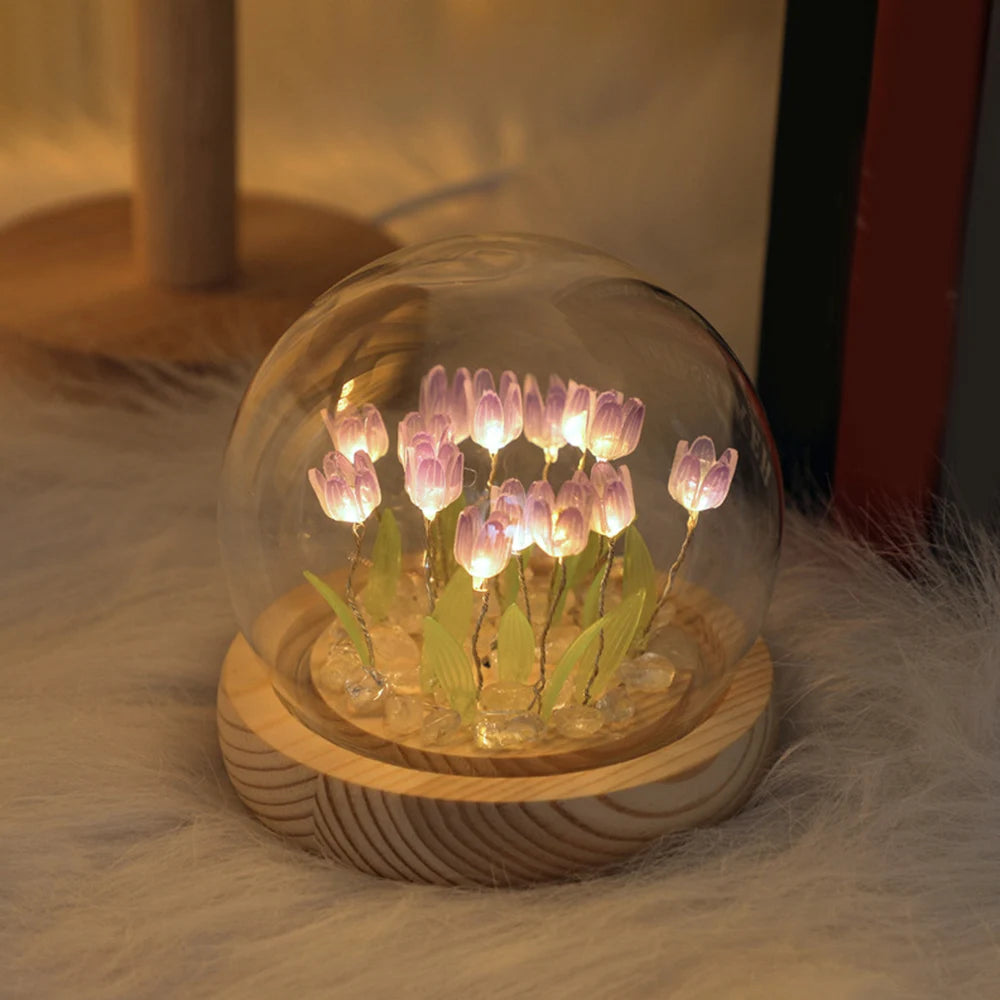 DIY Tulip LED Night Light – Battery Operated Flower Table Lamp