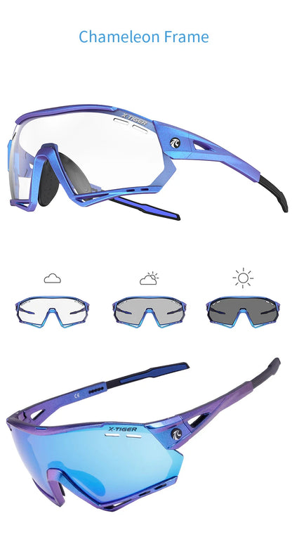 5-Lens Polarized Cycling Glasses – UV Protection Sports Eyewear
