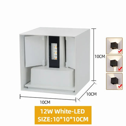 Waterproof Aluminum LED Wall Lamp – 12W/24W Indoor Outdoor Light