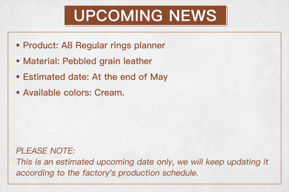 A8 / M5 Mini Rings Planner – Pebbled Grain Cowhide Leather Organizer